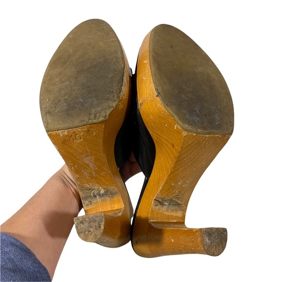 Sergio Rossi Wooden Heeled Mules - Picture 9 of 13